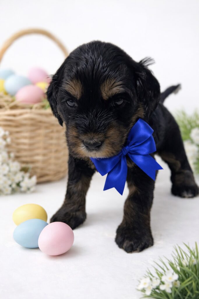 Phantom labradoodle puppy