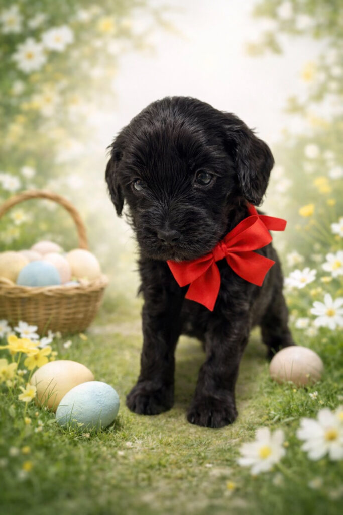 Black Labradoodle puppy